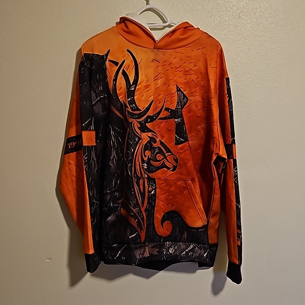 Hunting Big Buck Antler Art Hoodie Sz L
